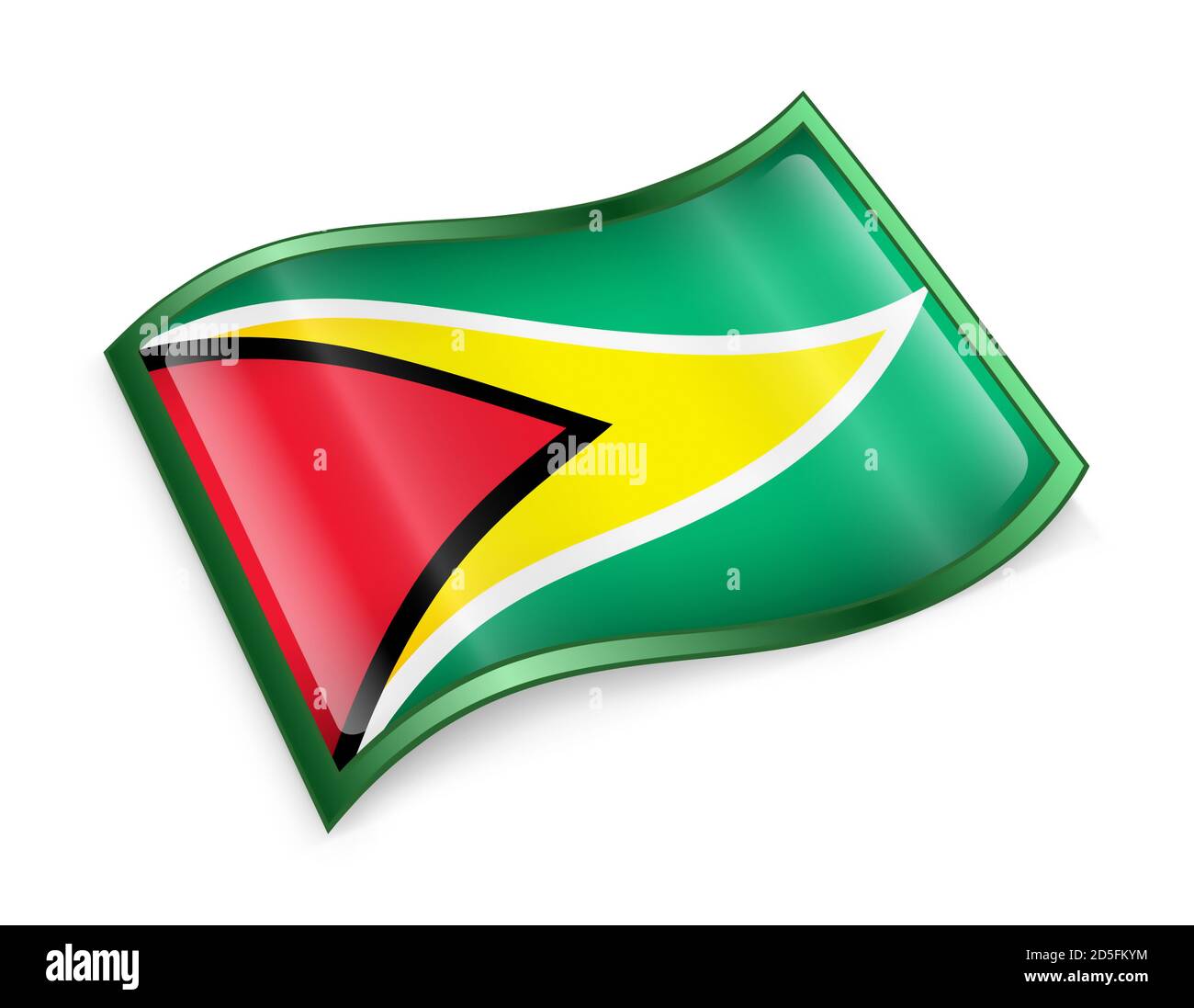 Guyana Flaggensymbol. Stockfoto
