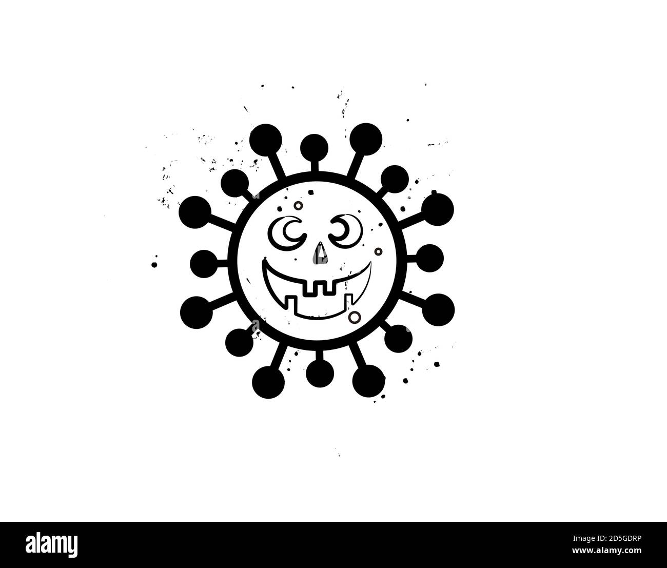 Corona Halloween flache Symbol auf weißem Hintergrund in Vektor-Illustration Stock Vektor