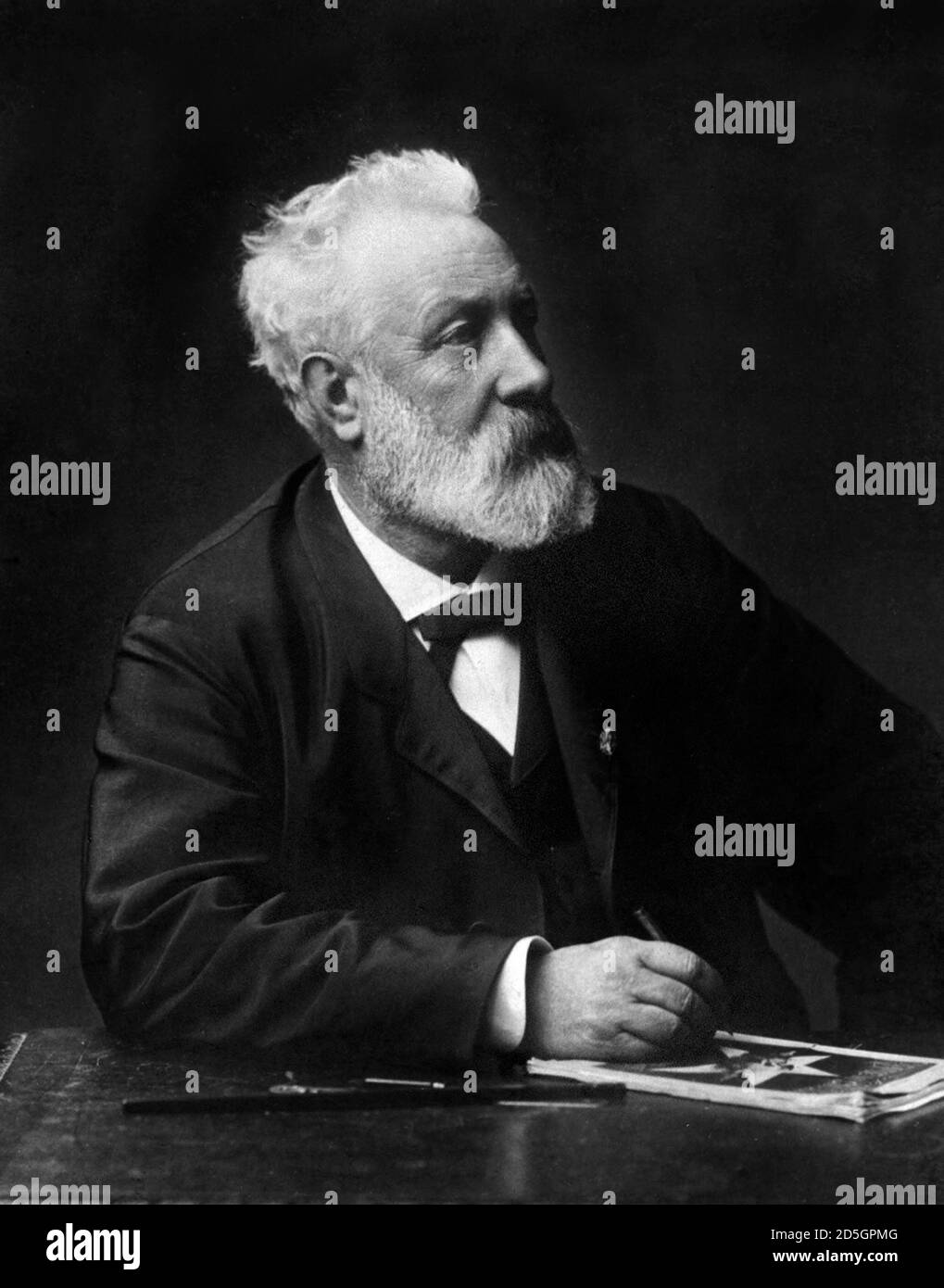 Jules Verne. Porträt des französischen Schriftstellers Jules Gabriel Verne (1828-1905), ca. 1900 Stockfoto