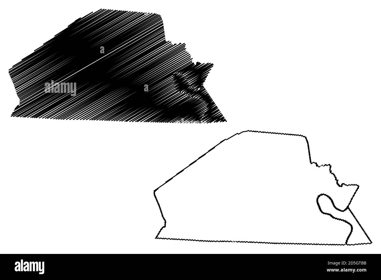 Monroe County, Kentucky (US County, Vereinigte Staaten von Amerika, USA, USA, US) Karte Vektor Illustration, scribble Skizze Monroe Karte Stock Vektor