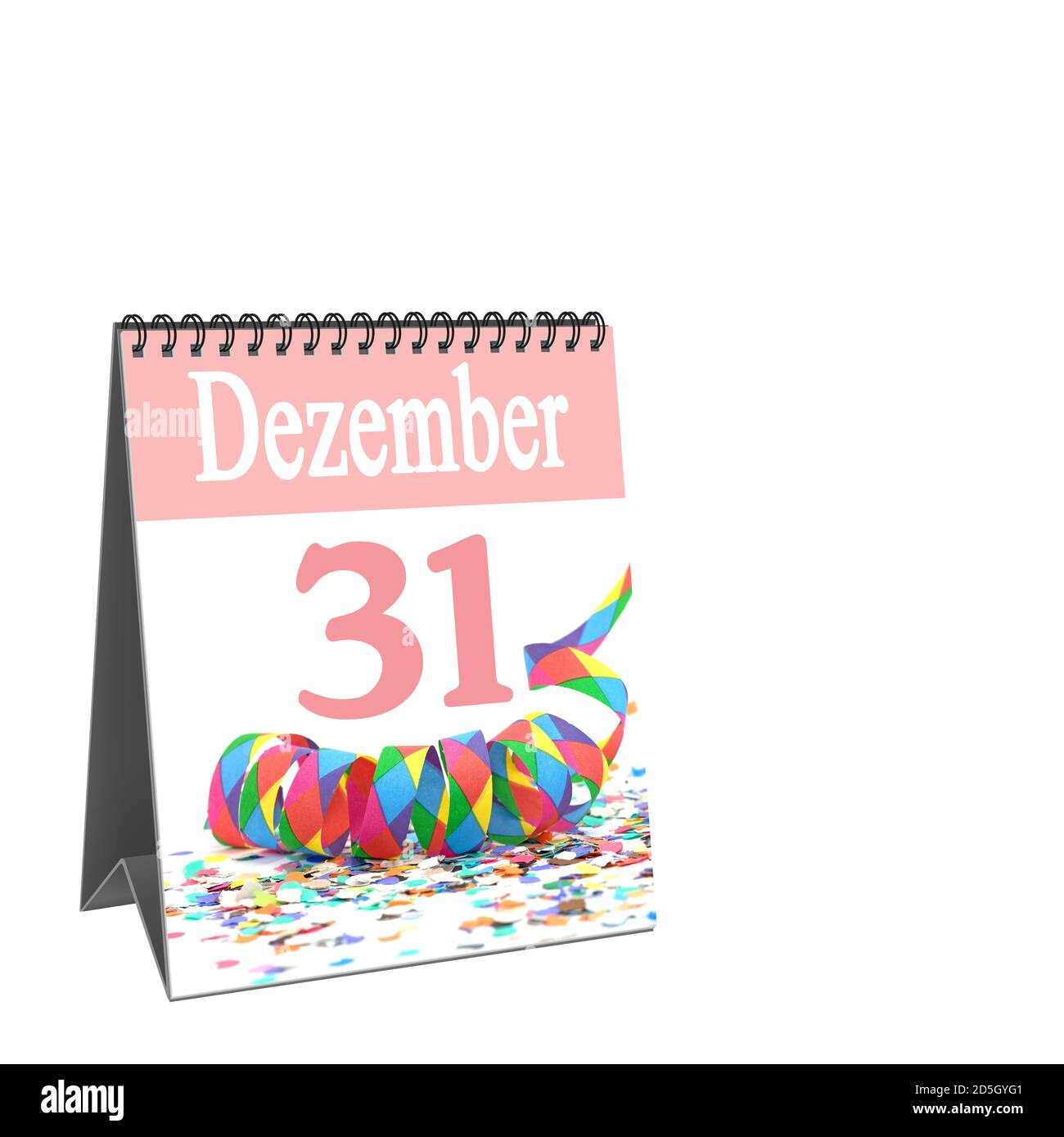 Tischkalender mit Deckblatt 31. Dezember Stockfoto