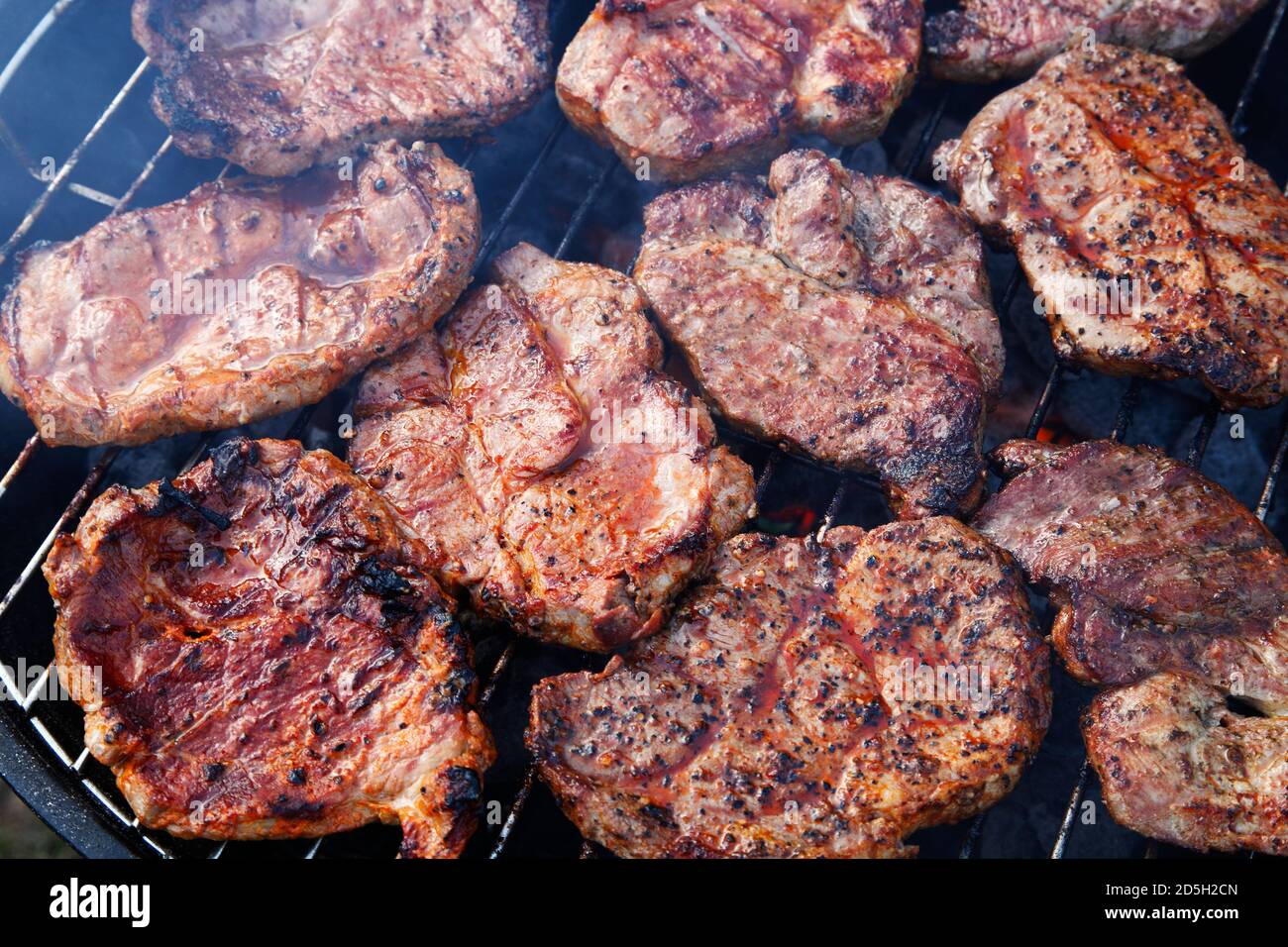 Gegrilltes Schweinesteak Stockfoto