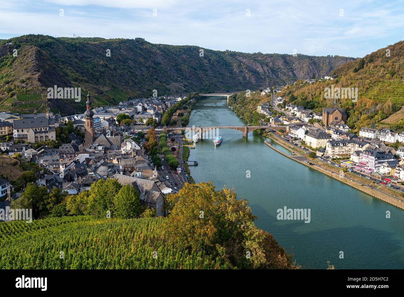 Blick auf Cochem an der Mosel Stockfoto