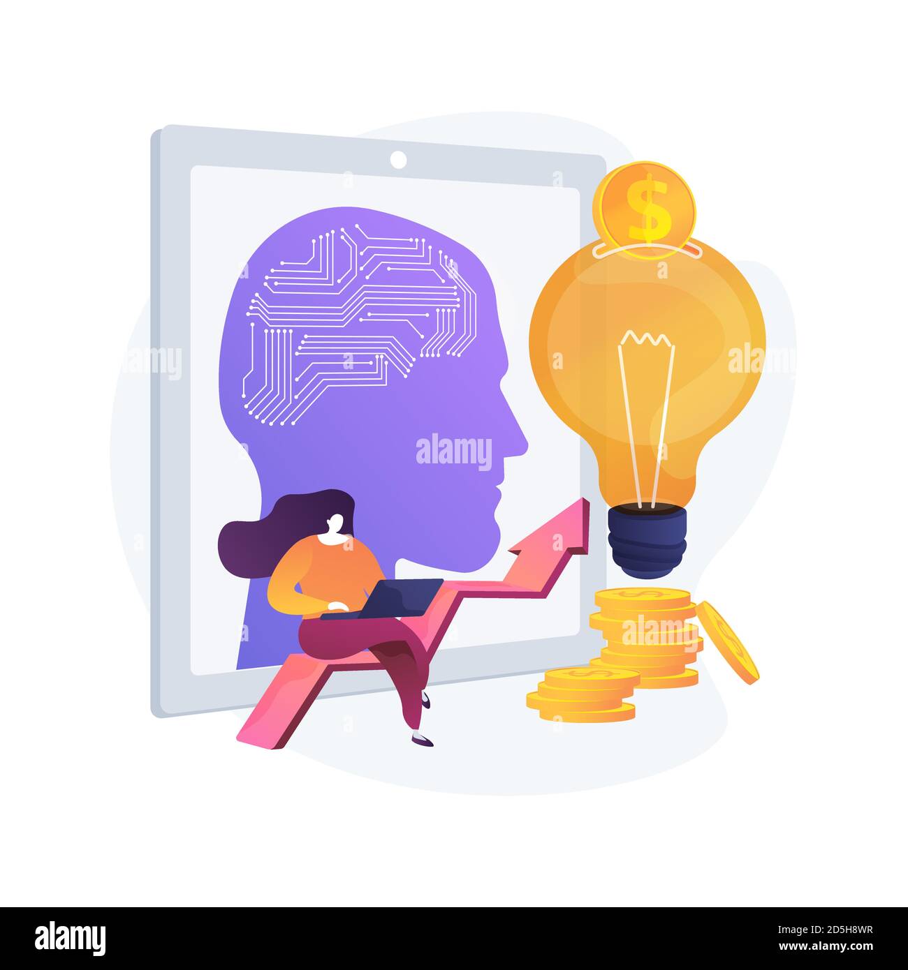 Künstliche Intelligenz in der Finanzierung abstrakte Konzept Vektor Illustration. Stock Vektor