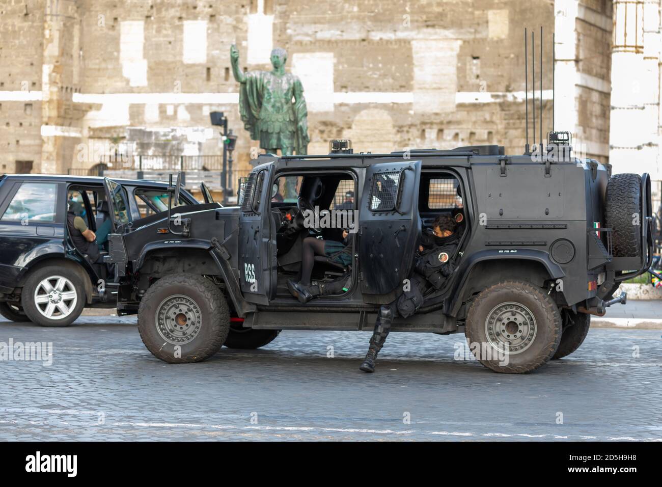 Rom, Italien - 13. Oktober 2020: Einige Szenen aus dem Filmset von 'Mission Impossible 7' in Rom, Italien Stockfoto