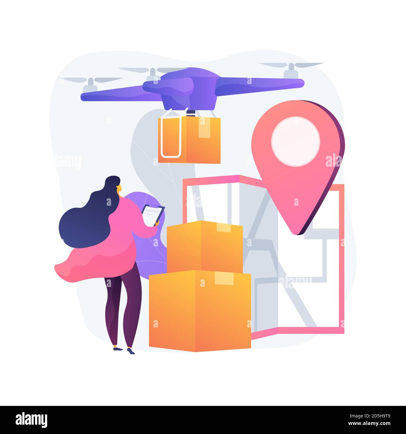 Drohne Lieferung abstraktes Konzept Vektor Illustration. Stock Vektor