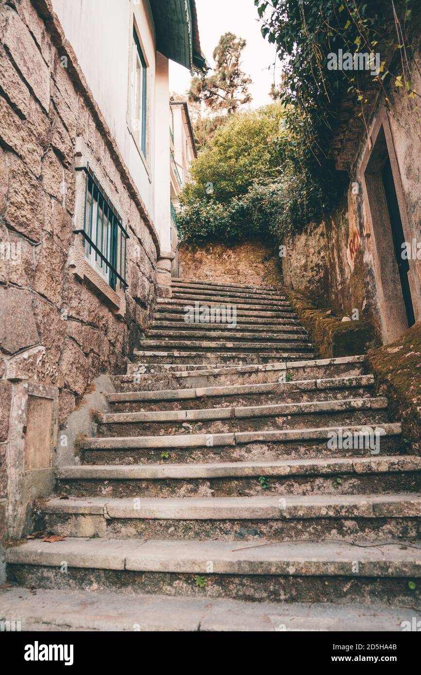 Treppen des Palastes Pena, Palacio da Pena, die romantische Sommerresidenz der Monarchen von Portugal Stockfoto