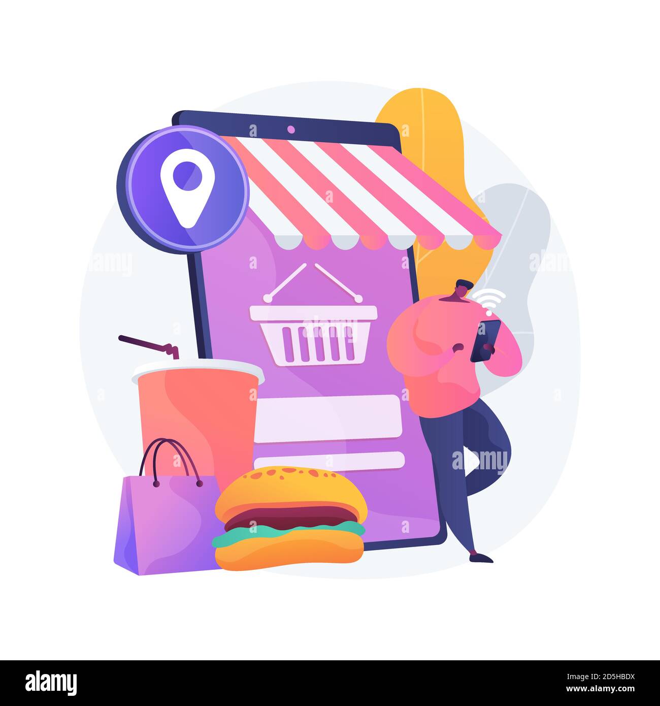 Online bestellen abstraktes Konzept Vektor Illustration. Stock Vektor