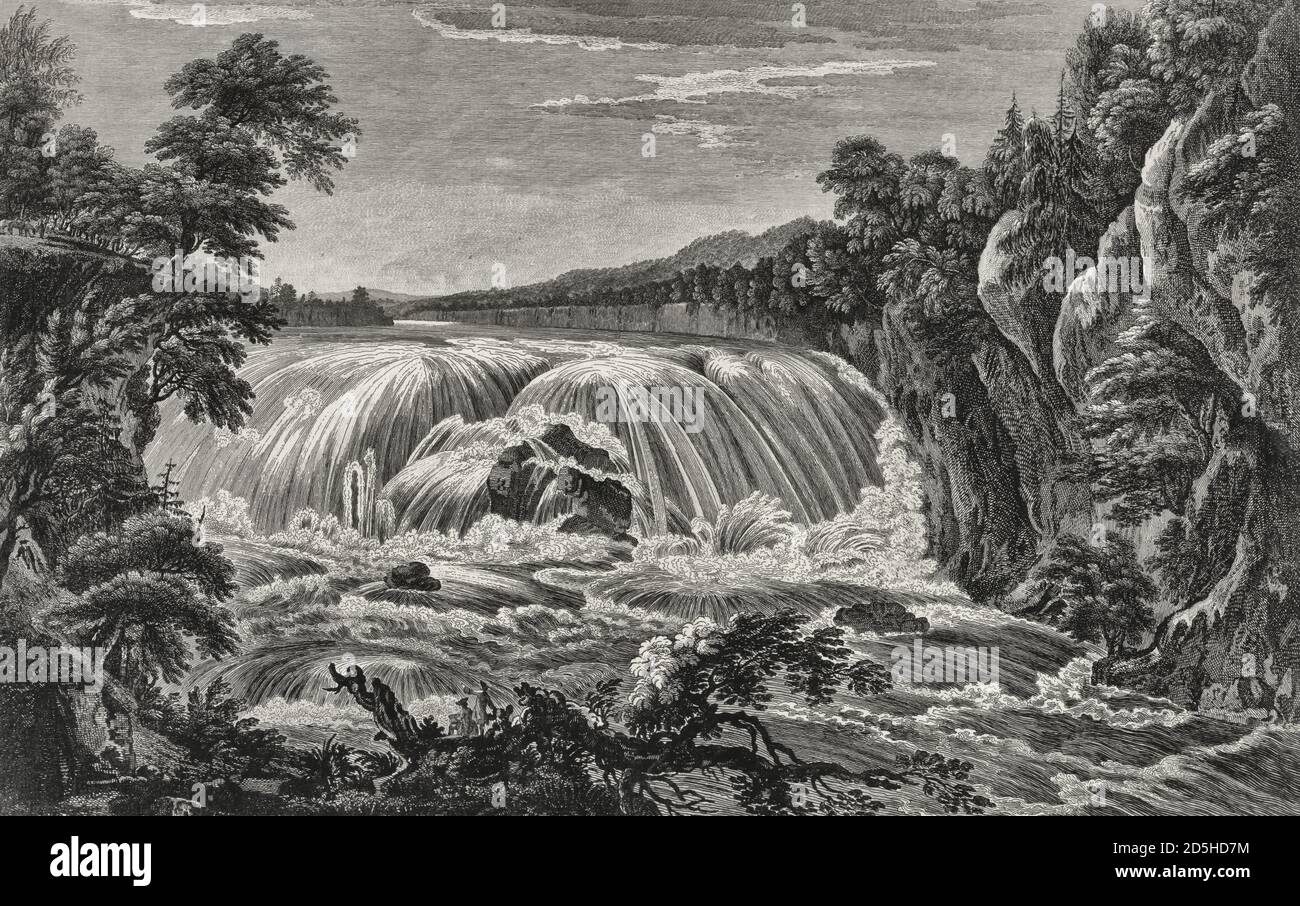 Bild zeigt Ansicht der Cohoes Falls am Mohawk River, um 1761 Stockfoto