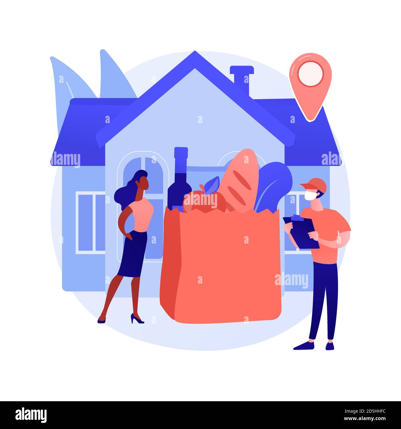 Lebensmittelgeschäft Lieferung Service abstrakt Konzept Vektor Illustration. Stock Vektor