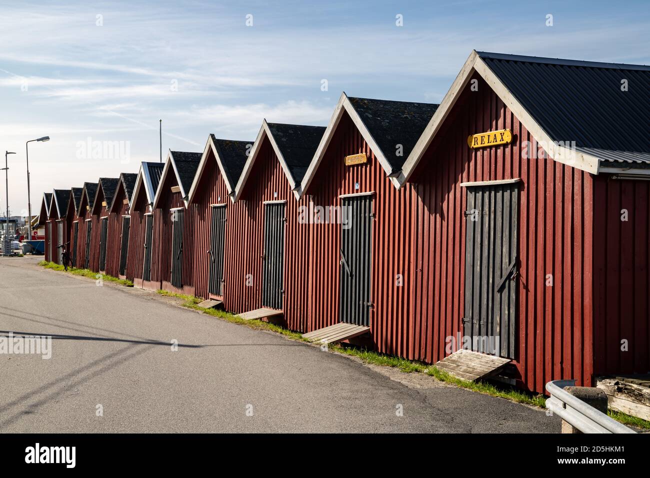 Entspannen Sie sich Red Boat Houses Donsö Island Archipelago Göteborg Schweden Stockfoto