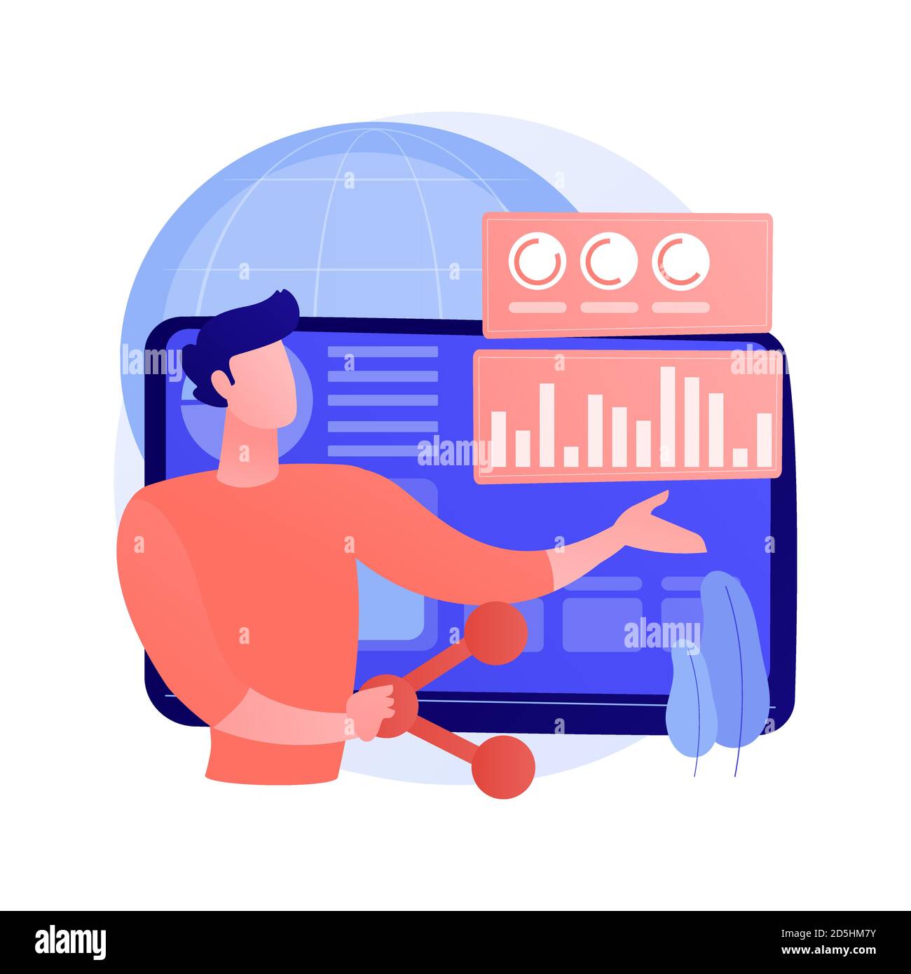 Klimadaten teilen und verwenden abstrakte Konzept Vektor Illustration. Stock Vektor