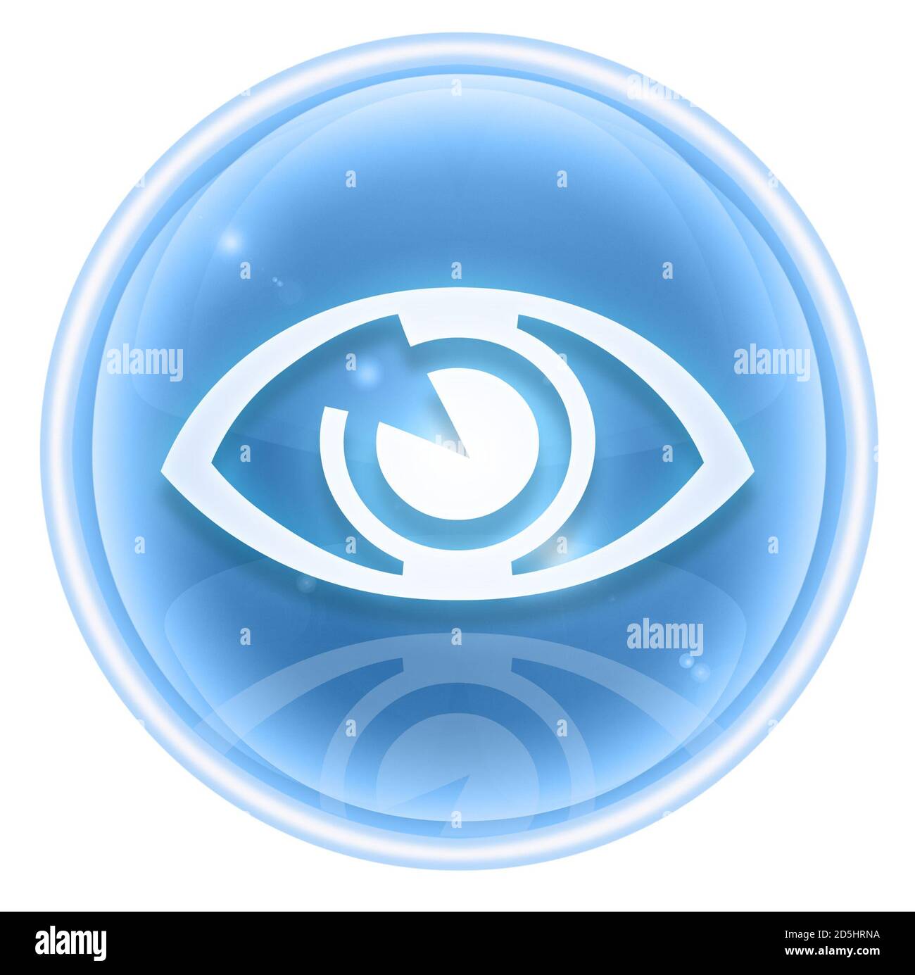 Augensymbol Eis, isoliert auf weißem Hintergrund. Stockfoto