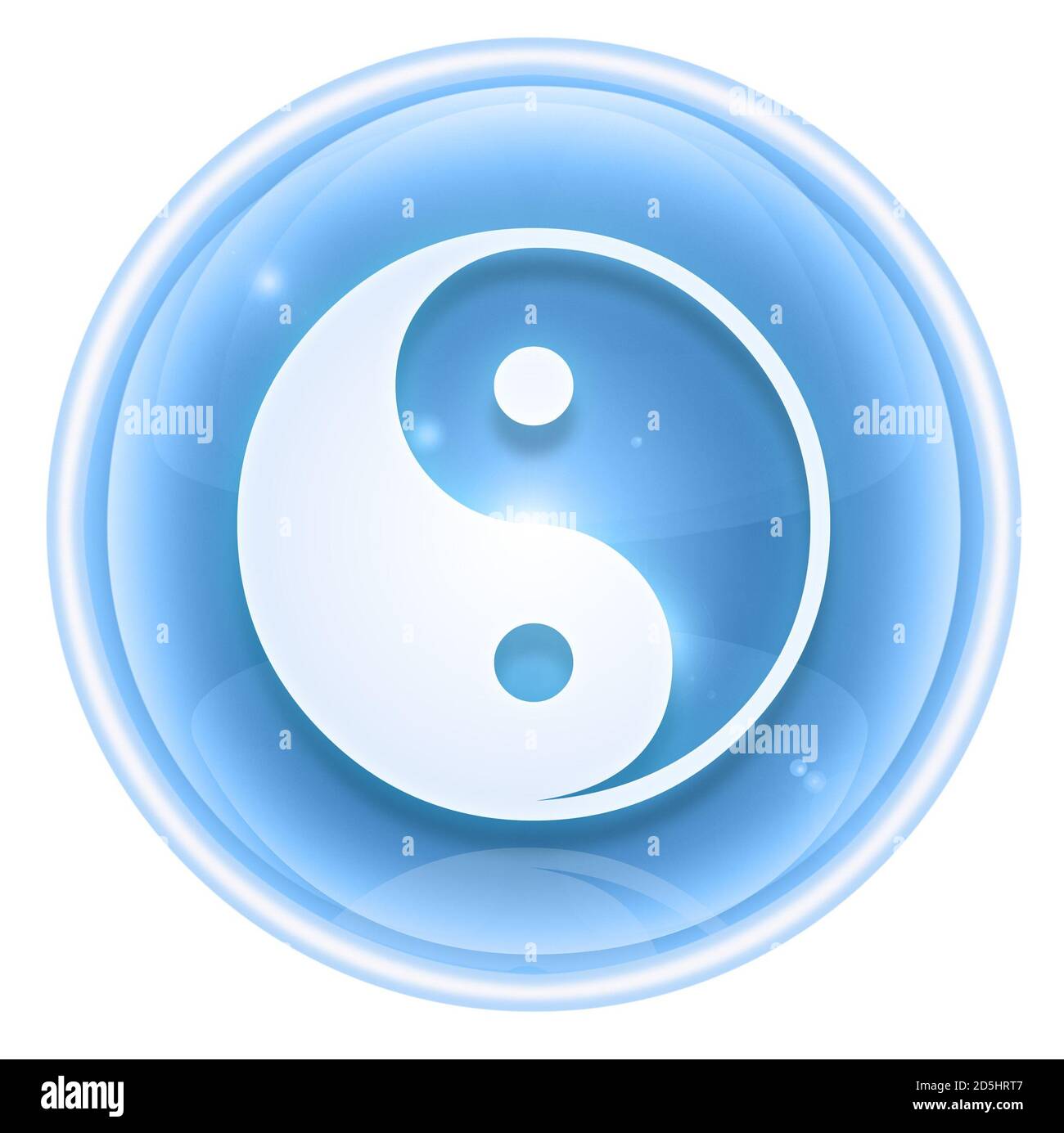 yin Yang Symbol Symbol Eis, isoliert auf weißem Hintergrund. Stockfoto