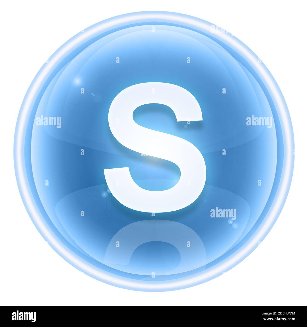 Symbol für ICE-Schriftart. Buchstabe S, isoliert auf weißem Hintergrund Stockfoto