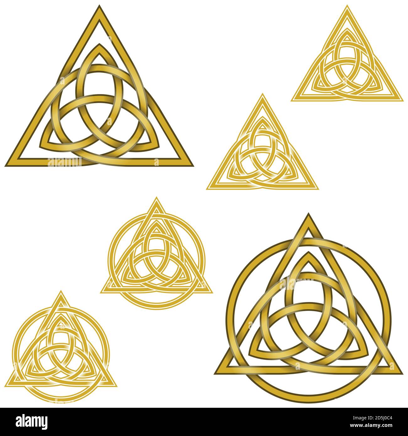 Vektor-Illustration des Symbols von Wicca eins in einem anderen, mit Kreis verflochten, alle auf weißem Hintergrund Stock Vektor