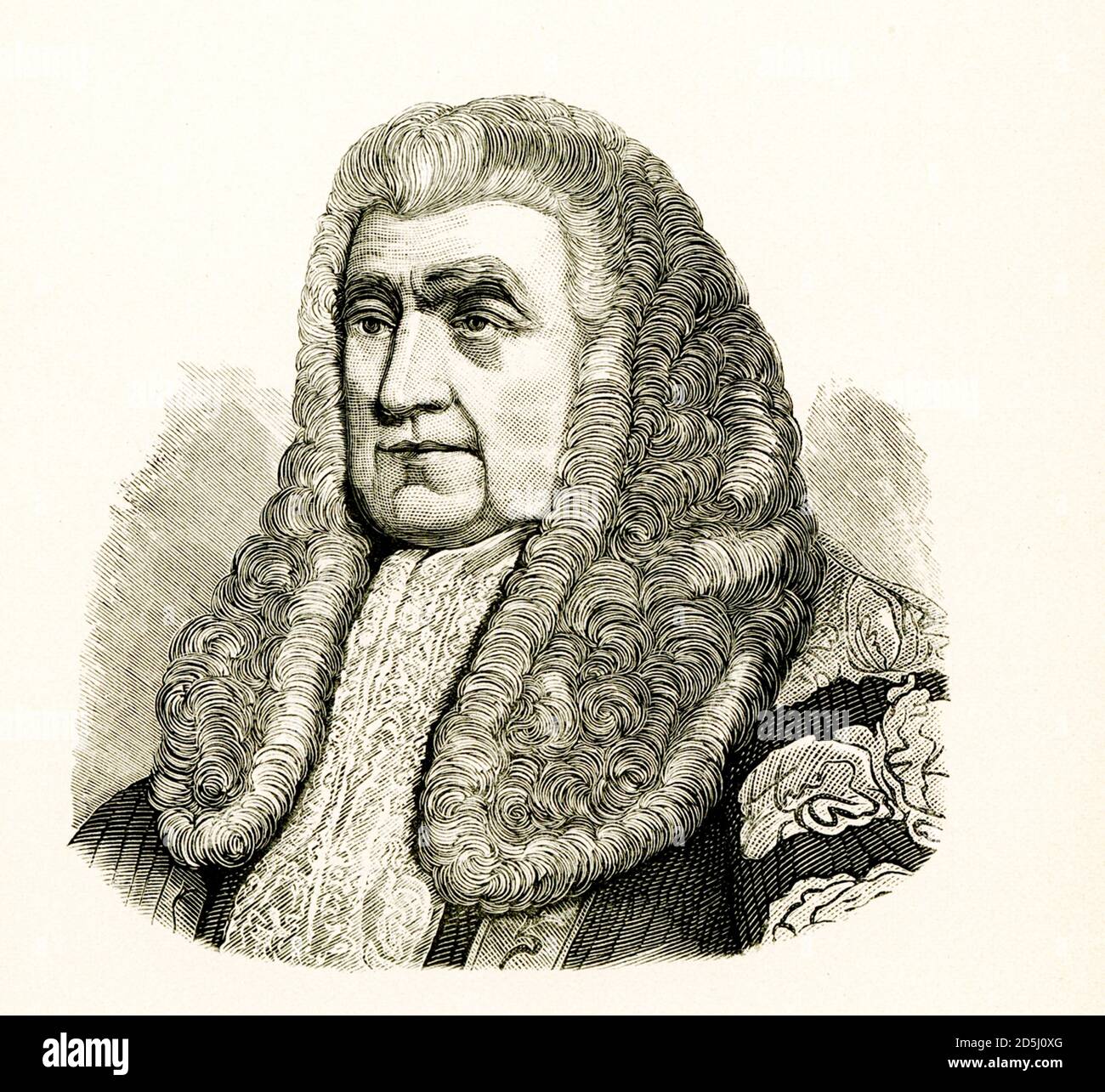 John Scott, 1. Earl of Eldon, war ein britischer Rechtsanwalt und Politiker. Zwischen 1801 und 1806 und zwischen 1807 und 1827 war er Lord High Chancellor von Großbritannien. Als unflexibler Konservativer wandte er sich gegen die römisch-katholische politische Emanzipation, die Abschaffung der Haft als Strafe für Schuldner, die Abschaffung des Sklavenhandels und die Reform des Unterhauses. Stockfoto