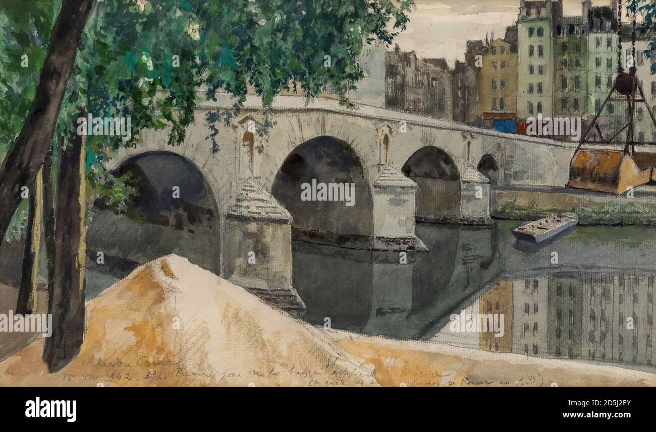 Benois Aleksandr Nikolaevic - Pont Marie Paris 2 - Russisch Schule - 19. Jahrhundert Stockfoto