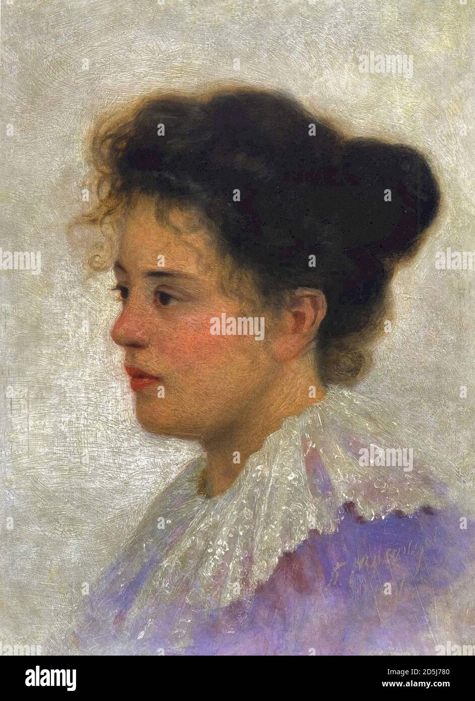 Mjassojedov Grigorij - Porträt einer Dame - Russische Schule - 19. Jahrhundert Stockfoto