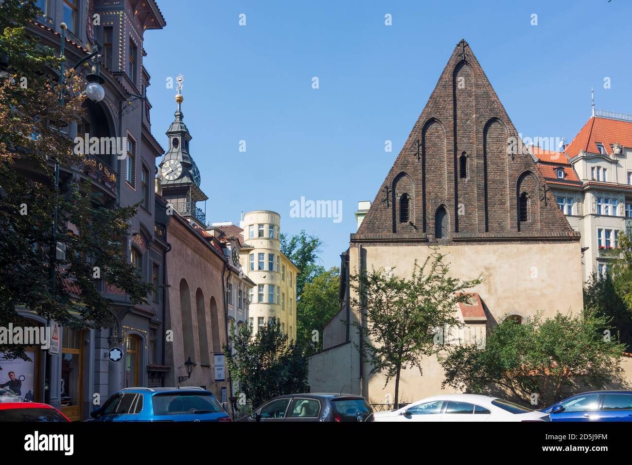 Praha: Alte Neue Synagoge, Ostfassade in Josefov (Jüdisches Viertel, Josefstadt) , Praha, Prag, Prag, Tschechien Stockfoto