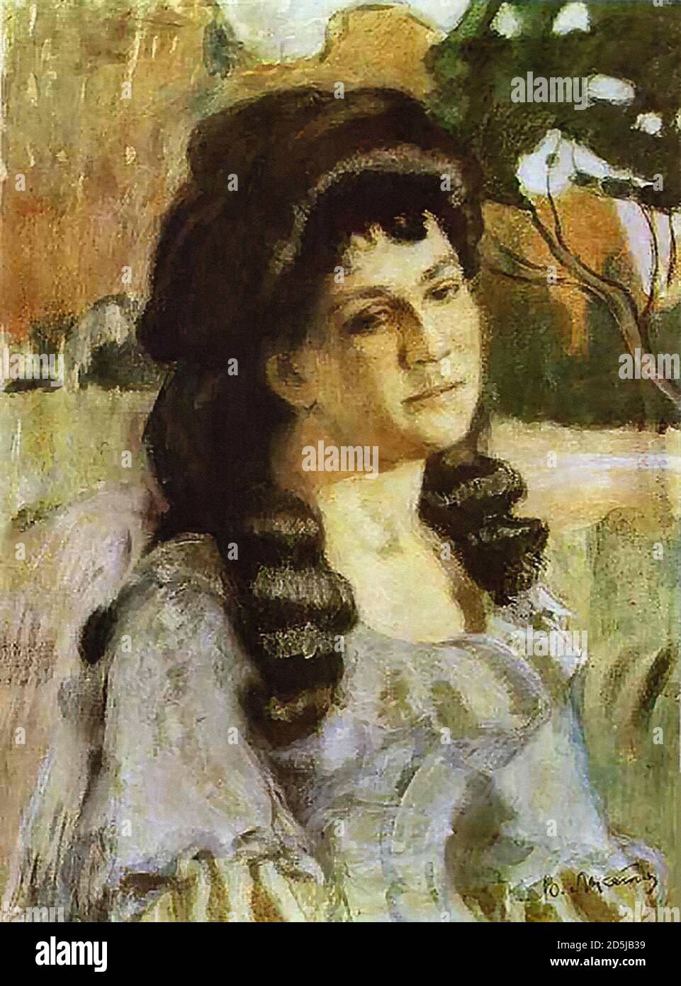 Borisov-Musatov Victor - Porträt einer Dame - Russische Schule - 19. Jahrhundert Stockfoto