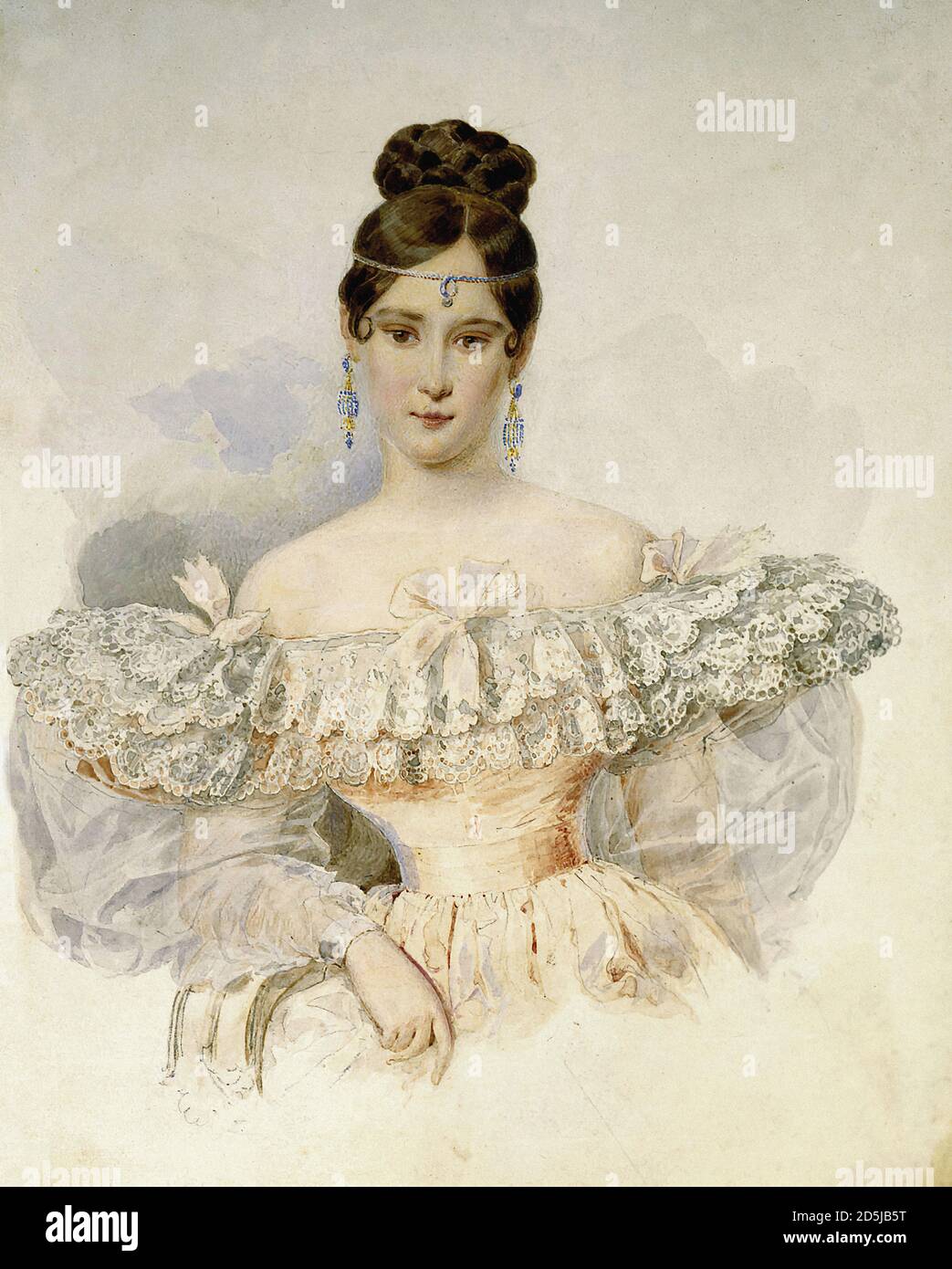 Briullov Alexander - Natalia Puschkina-Lanskaja (Geb. Gontscharowa) Ehefrau von Alexander Puschkin) - Russische Schule - 19. Jahrhundert Stockfoto