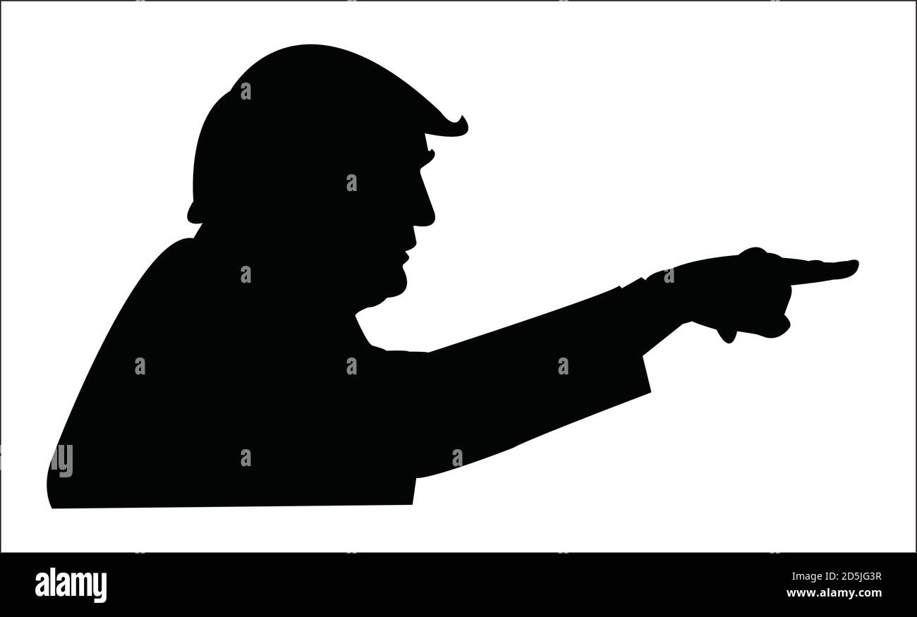Donald Trump zeigt mit dem Finger Stock Vektor