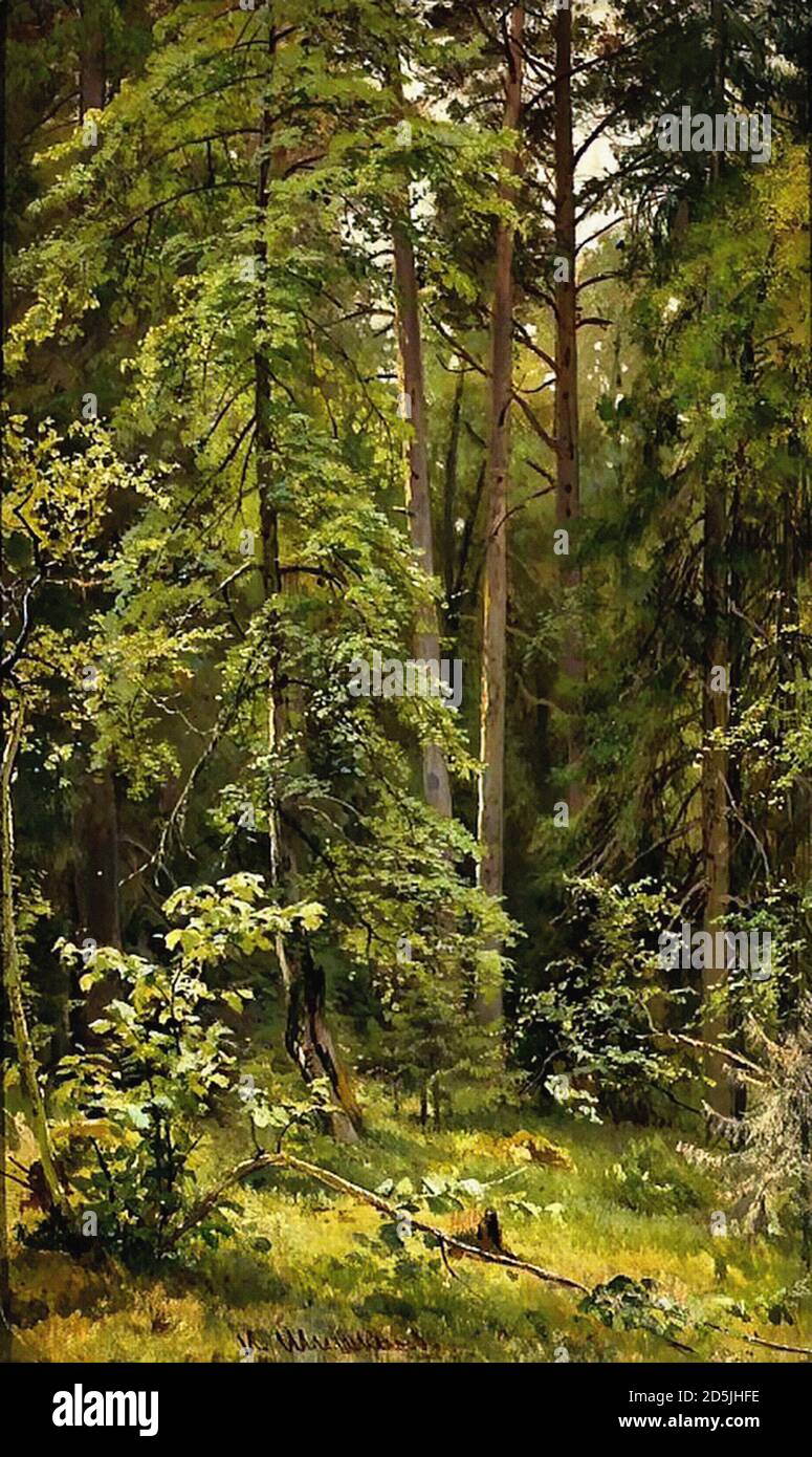 Schischkin Ivan - ein Wald - Russische Schule - 19 Jahrhundert Stockfoto
