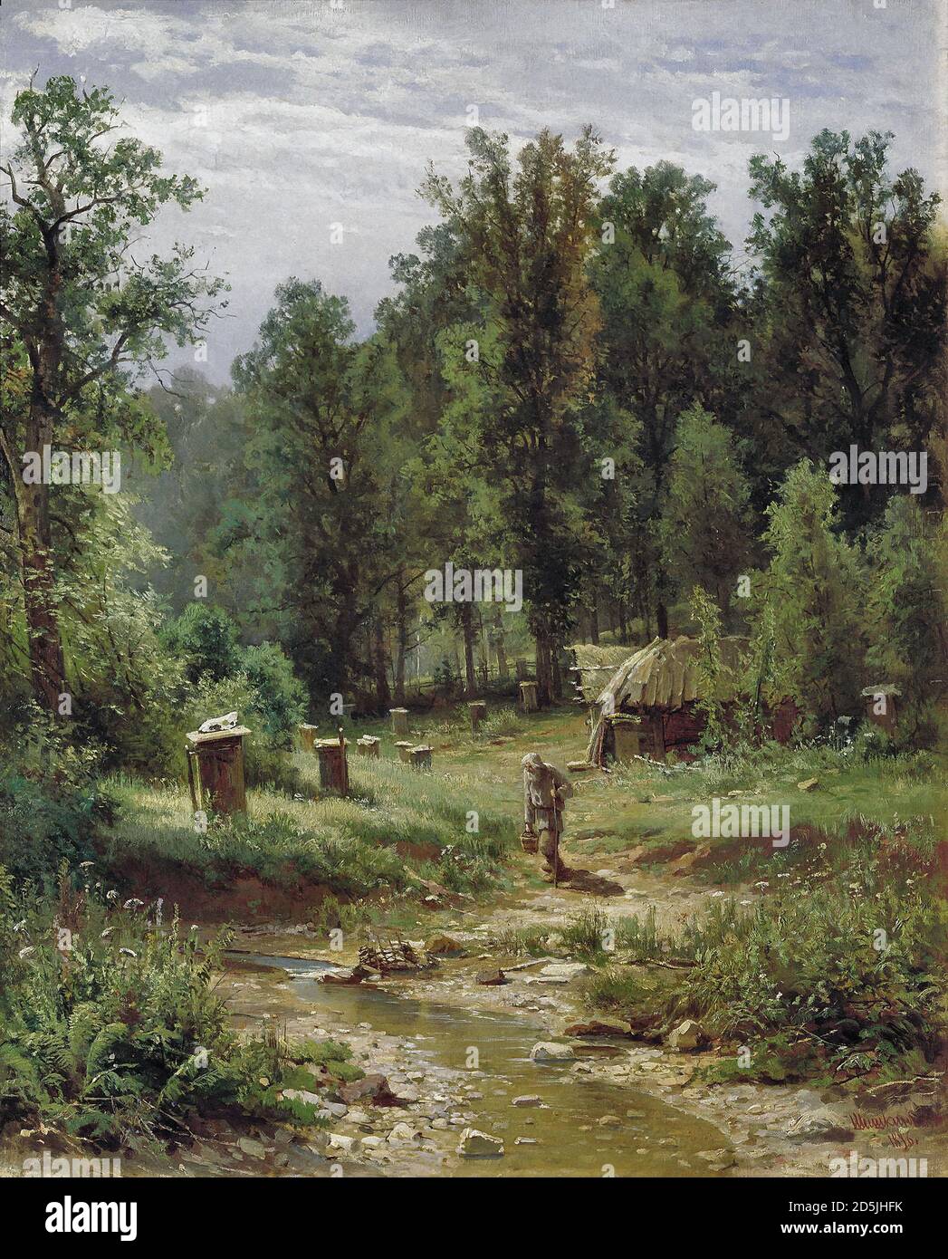 Schischkin Ivan - Apiary im Wald - Russische Schule - 19. Jahrhundert Stockfoto