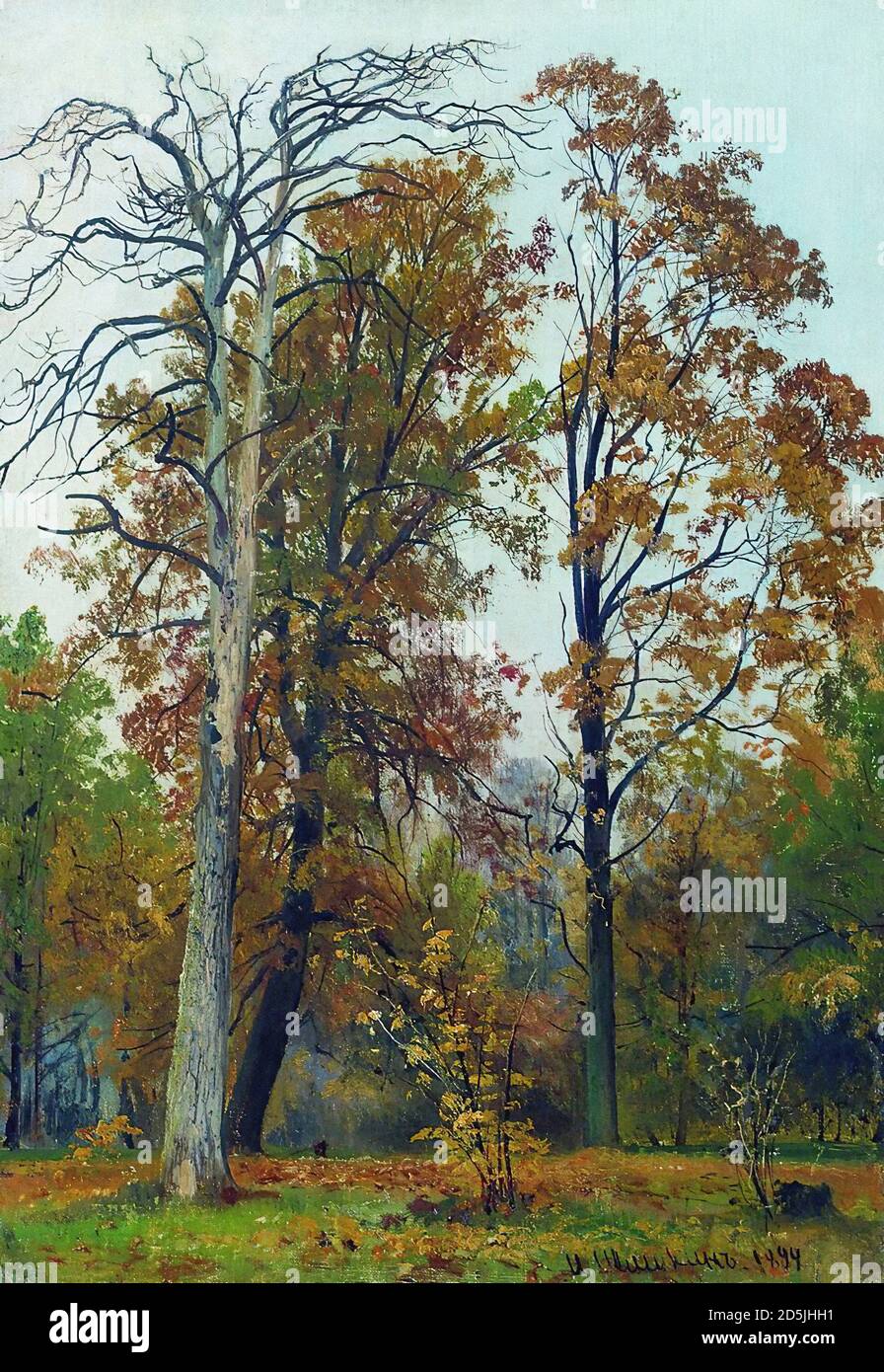 Shishkin Ivan - Herbstlandschaft 1 - Russische Schule - 19. Jahrhundert Stockfoto