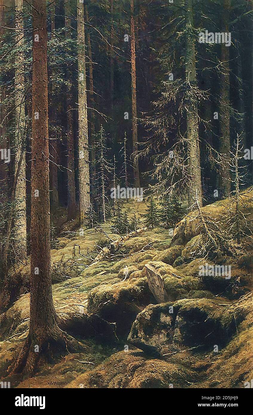 Shishkin Ivan - das Dickicht - Russian School - 19th Jahrhundert Stockfoto