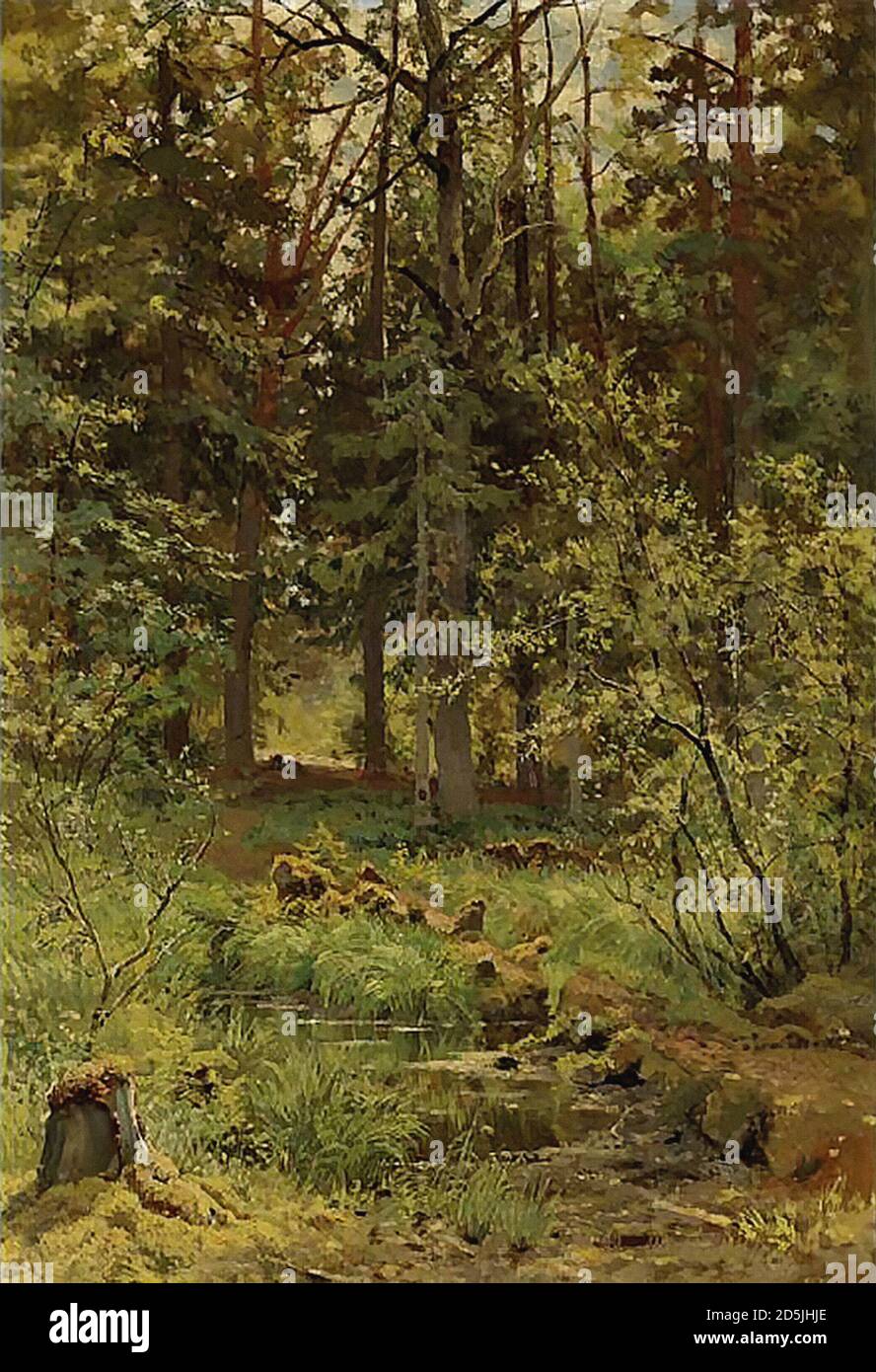 Shishkin Ivan - Waldlandschaft - Russische Schule - 19 Jahrhundert Stockfoto