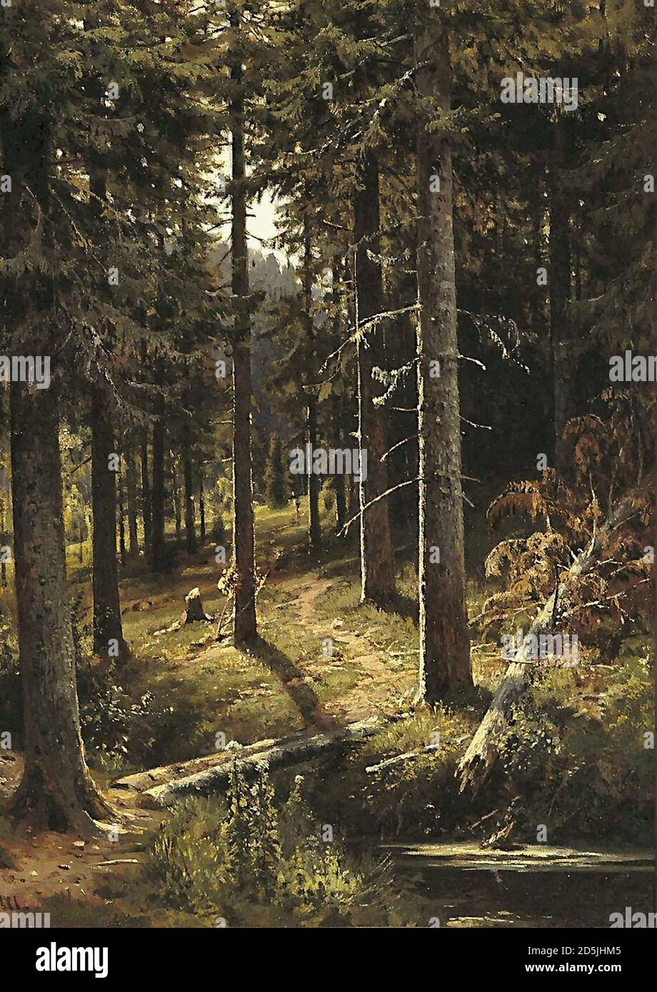 Shishkin Ivan - Waldlandschaft 2 - Russische Schule - 19. Jahrhundert Stockfoto