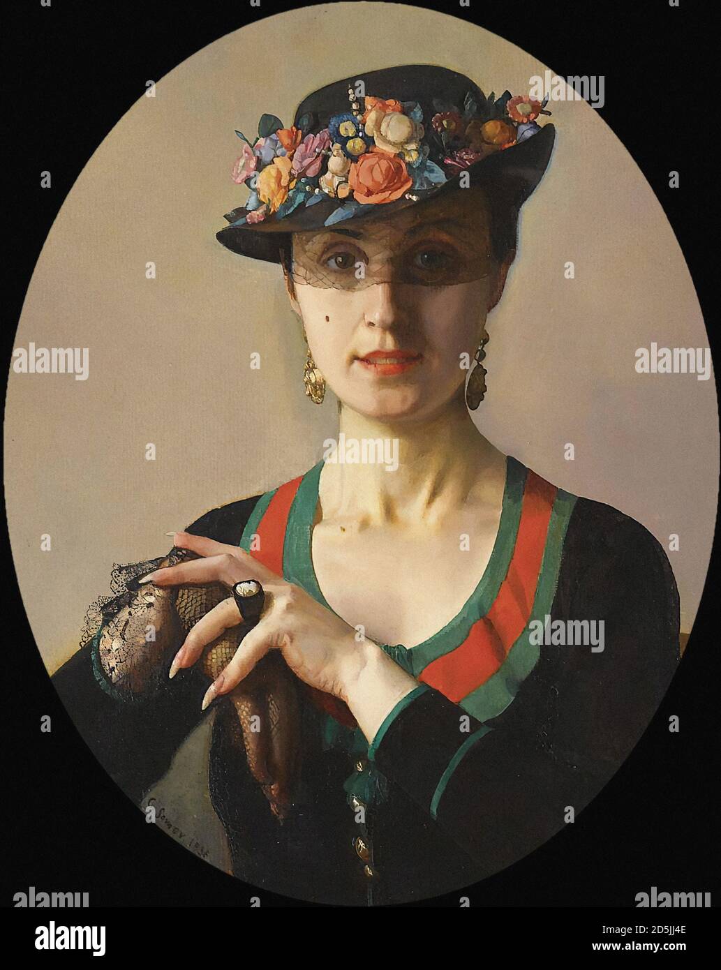 Somov Constantin - Porträt einer Dame 1 - Russisch Schule - 19. Jahrhundert Stockfoto