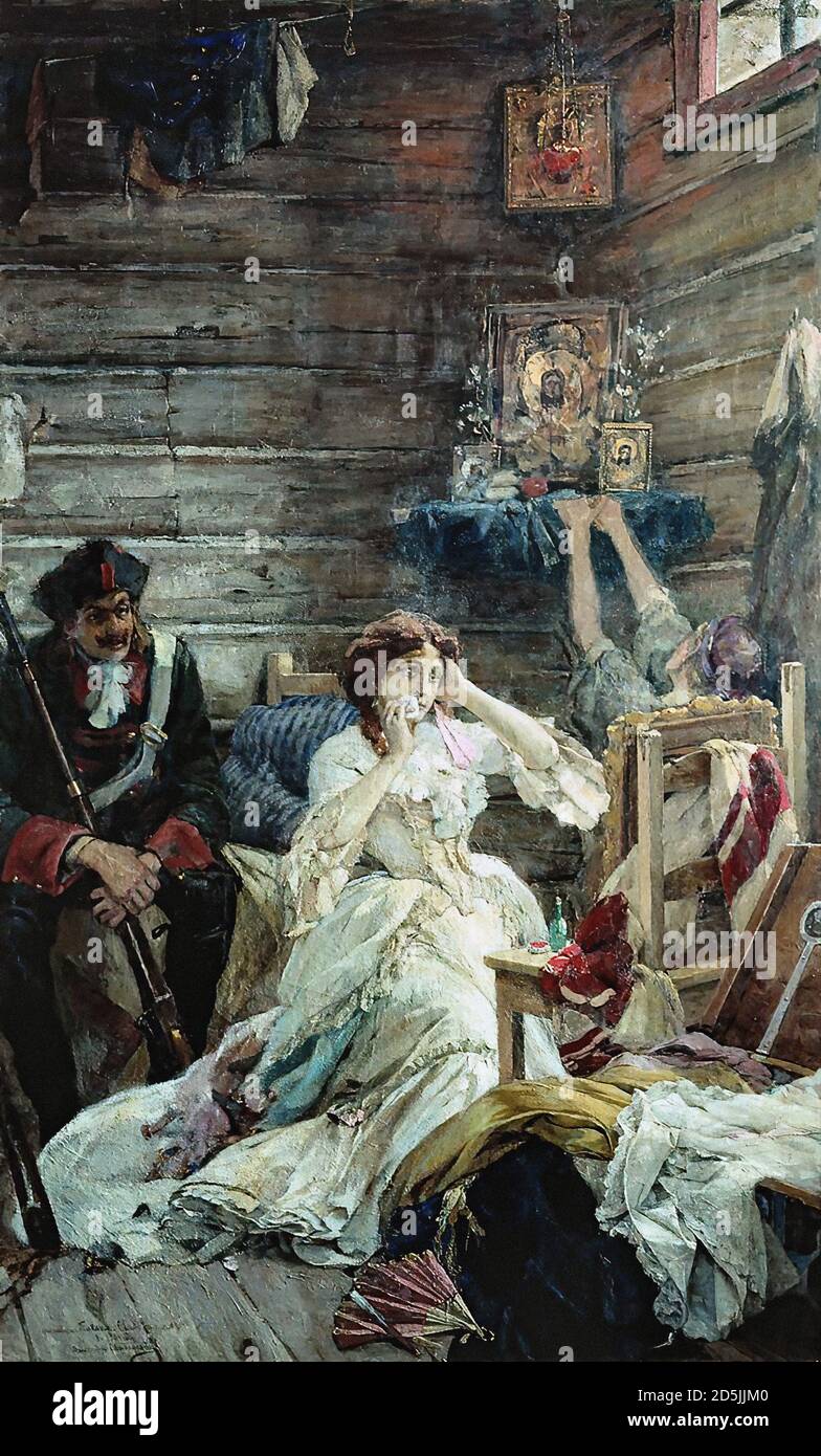 Svedomsky Pavel Alexandrowitsch - Maria Hamilton vor der Hinrichtung - Russische Schule - 19. Jahrhundert Stockfoto