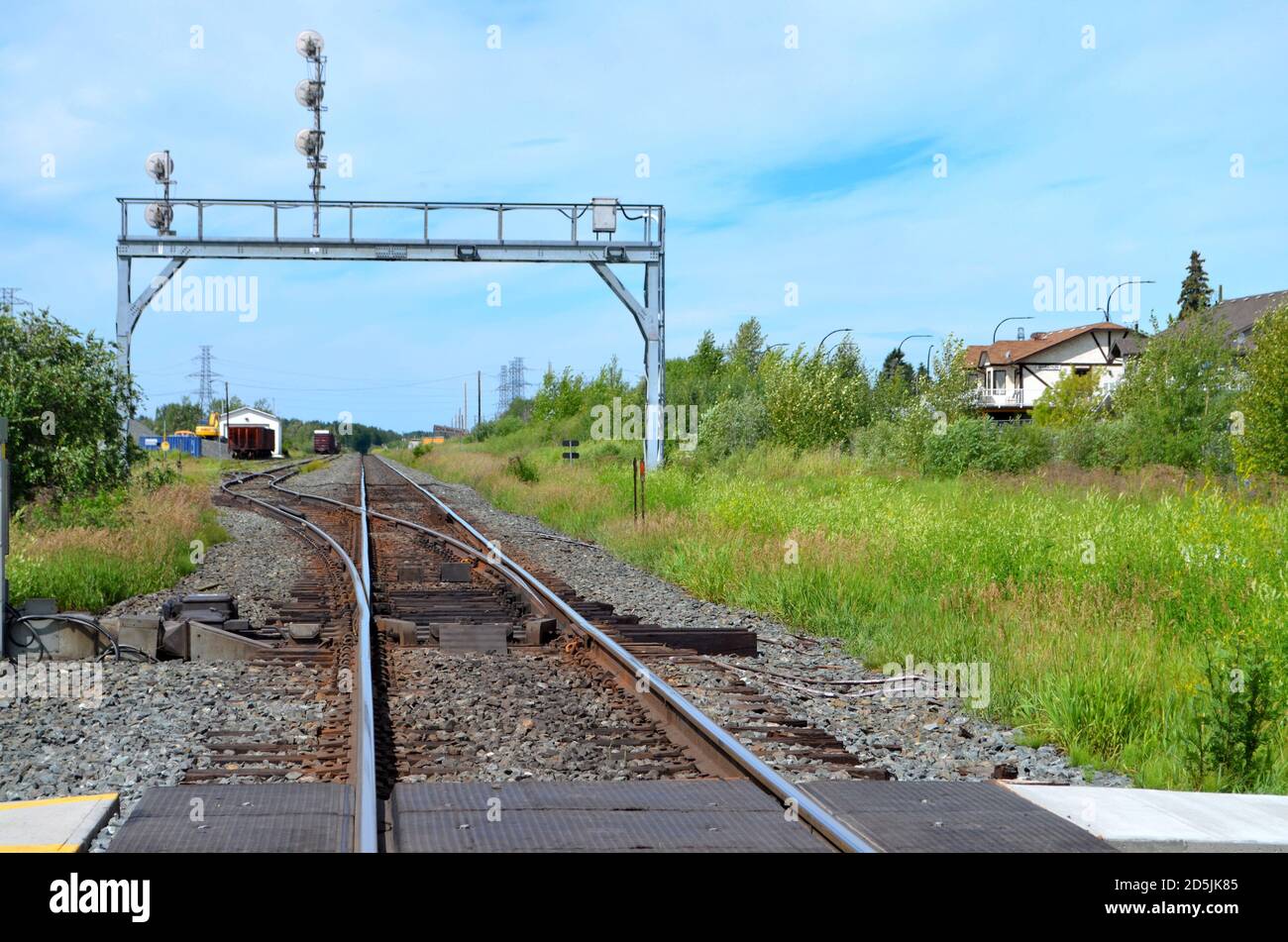 Alberta, Kanada - Wabamum Train Track Stockfoto