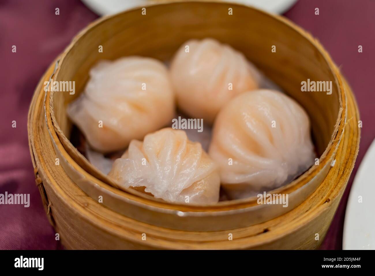 Nahaufnahme der Garnelenknödel in Taipei, Taiwan Stockfoto