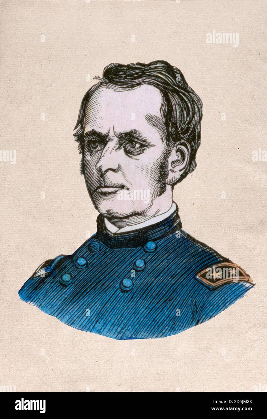 Porträt von General Hooker. Joseph Hooker (1814 – 1879) war ein amerikanischer Bürgerkrieg General für die Union, vor allem in Erinnerung für seine entscheidende Niederlage durch Stockfoto