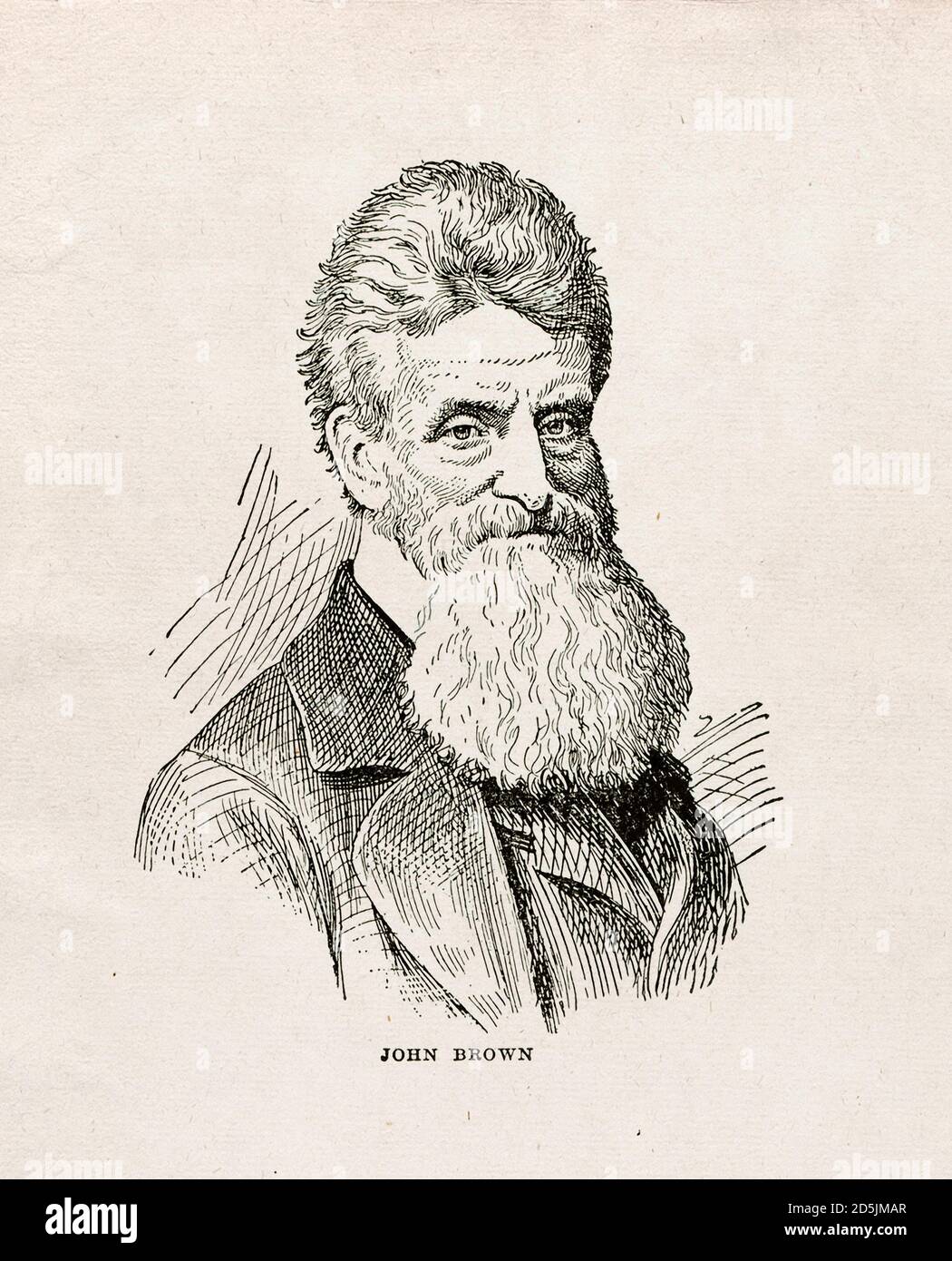 Porträt von John Brown (Abolitionist). John Brown (1800 - 1859) war ein amerikanischer Abolitionist, einer der ersten weißen Abolitionisten zu befürworten und PR Stockfoto