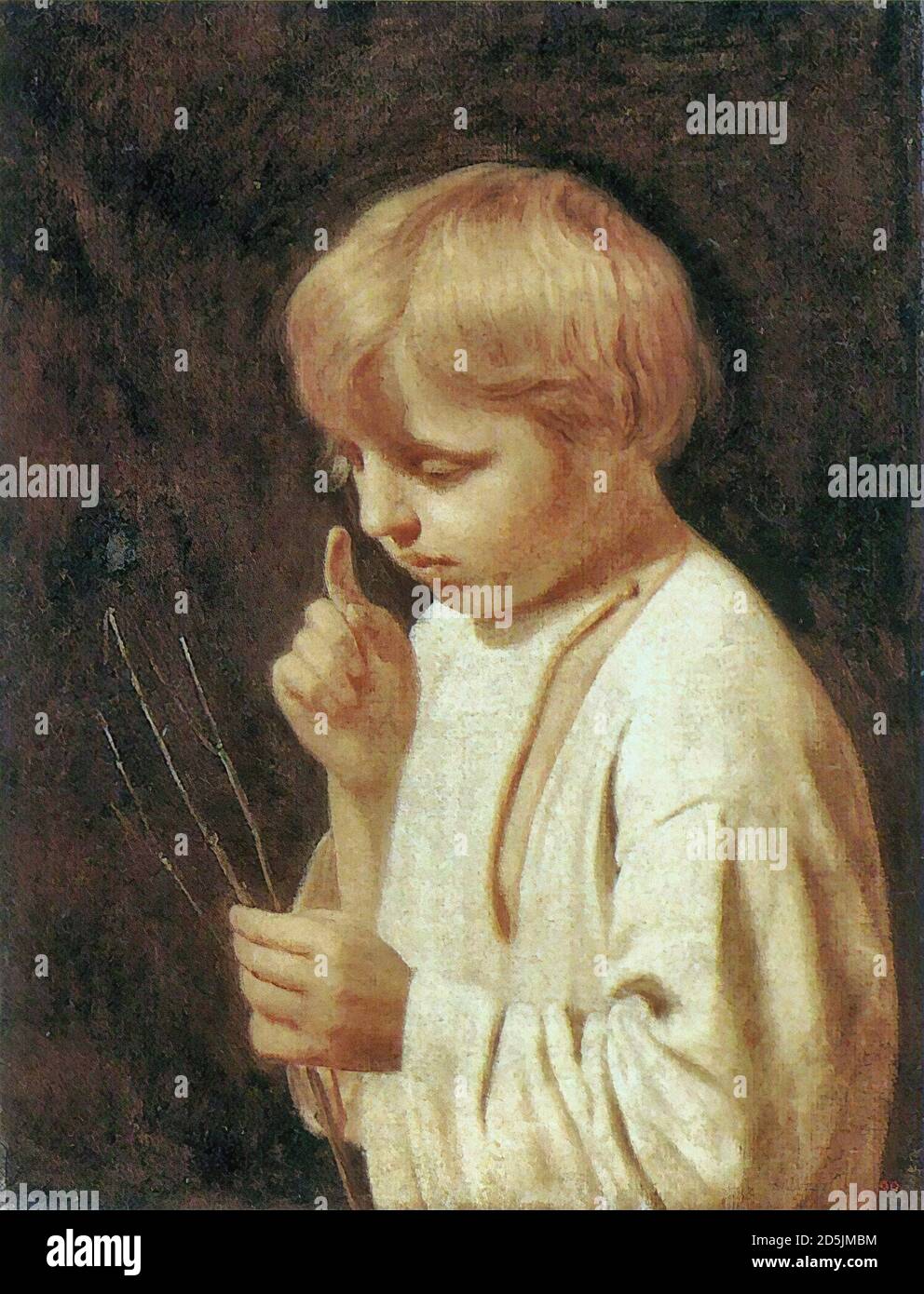 Venetsianov Aleksey - ein Junge mit einem Stock - Russisch Schule - 19. Jahrhundert Stockfoto