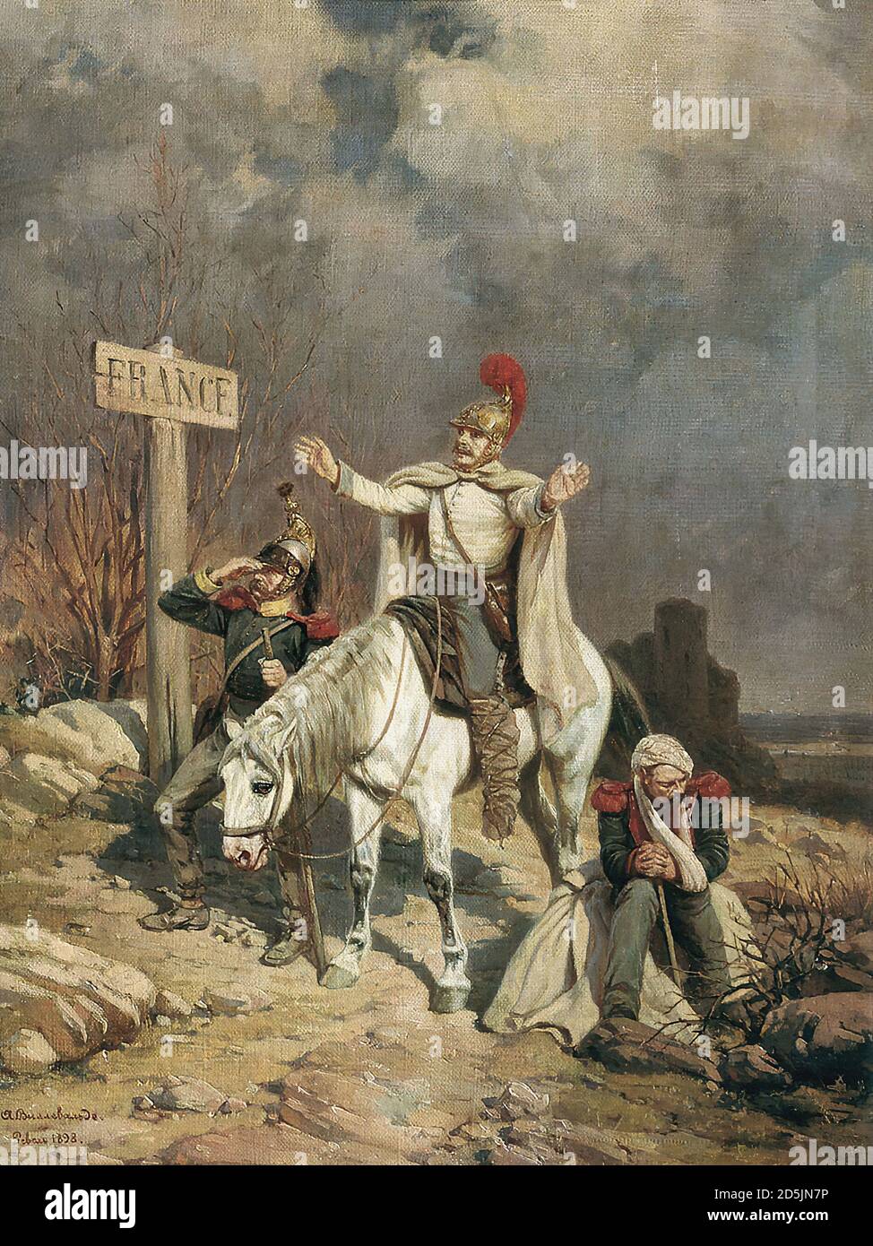 Villevalde Bogdan Pavlovich - Wie Geht Es Dir Liebe Frankreich - Russische Schule - 19. Jahrhundert Stockfoto