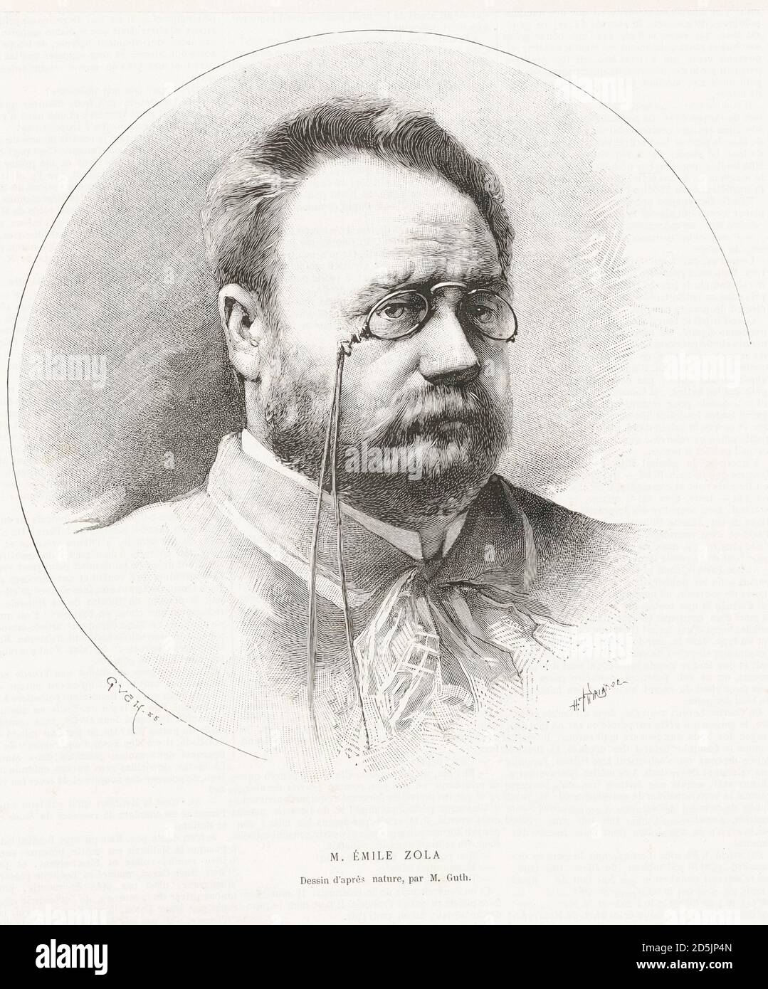Emile Zola Edouard Charles Antoine (1840 - 1902) war ein französischer Schriftsteller, Publizist und Politiker. Einer der bedeutendsten Vertreter des Realismus Stockfoto
