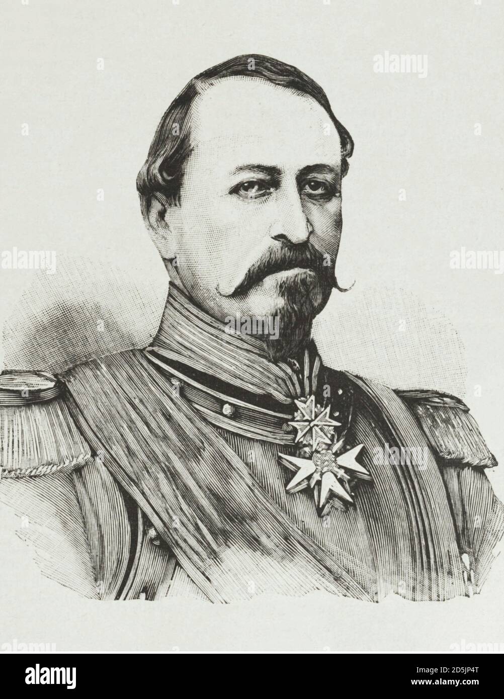 Der Stich von Ernst II., Herzog von Sachsen-Coburg und Gotha Ernest II. (Deutsch: Ernst August Karl Johann Leopold Alexander Eduard; 1818 – 1893) war der Sover Stockfoto