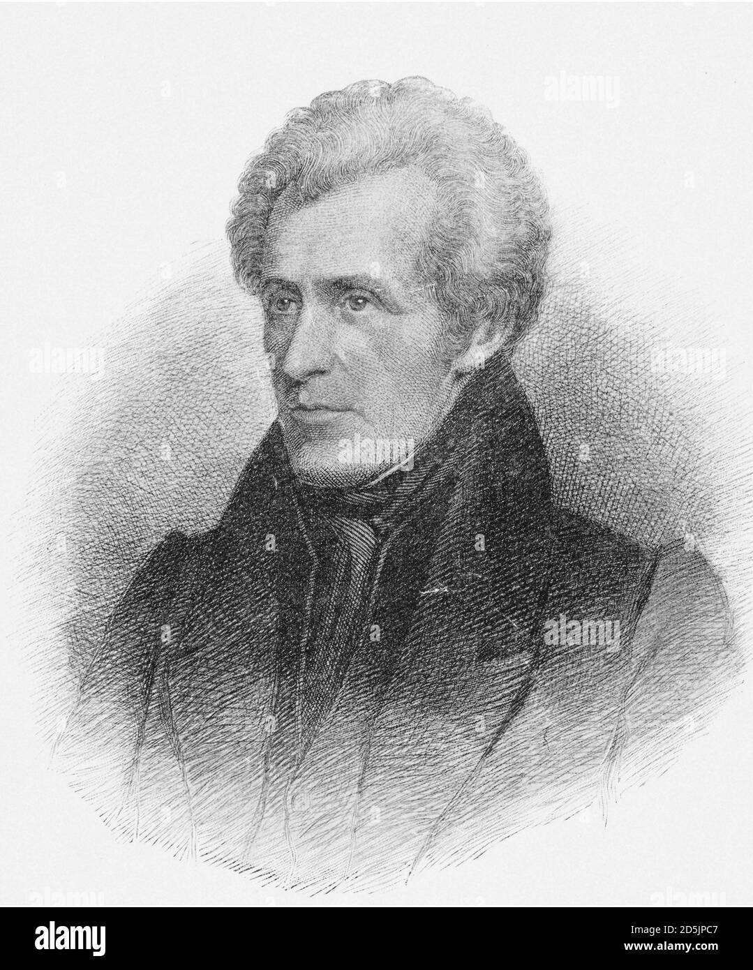 Porträt von Präsident Andrew Jackson. Andrew Jackson (1767 – 1845) war ein amerikanischer Soldat und Staatsmann, der als siebter Präsident der UNO diente Stockfoto