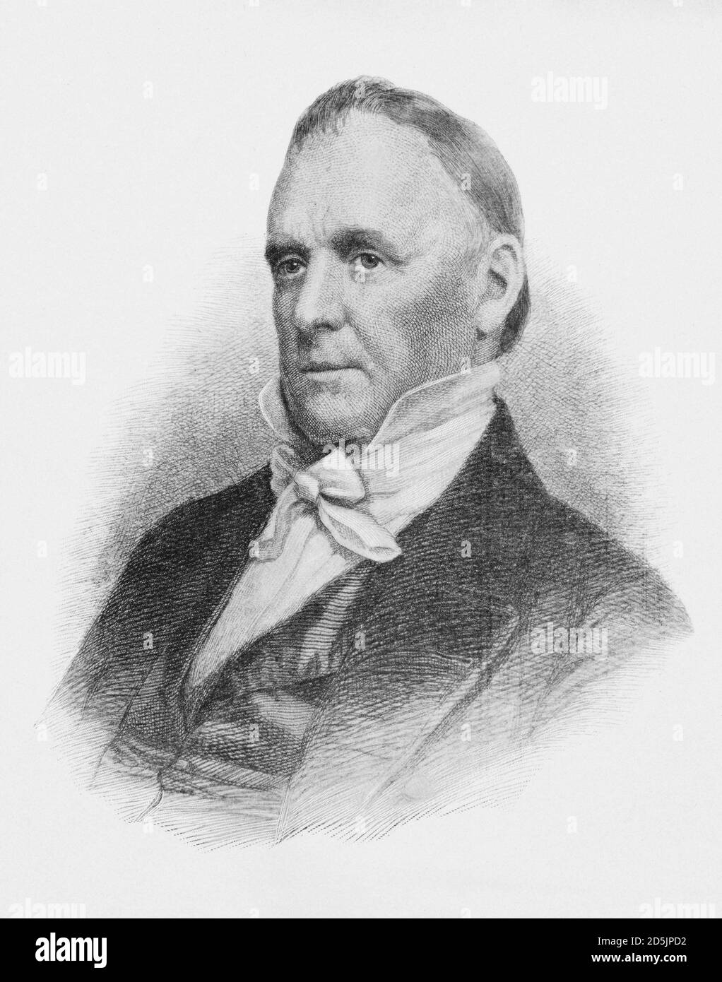 Porträt des Präsidenten James Buchanan Jr. James Buchanan Jr. (1791 – 1868) war ein amerikanischer Anwalt und Politiker, der als 15. Präsident der Th diente Stockfoto