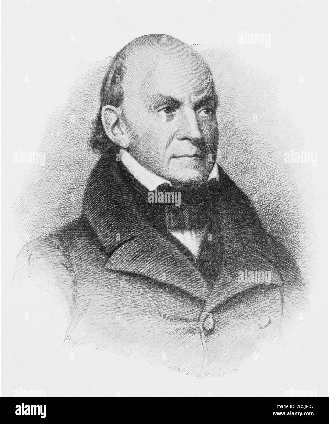 Porträt von Präsident John Quincy Adams. John Quincy Adams (1767 – 1848) war ein amerikanischer Staatsmann, Diplomat, Anwalt und Tagebuchschreiber, der als si diente Stockfoto