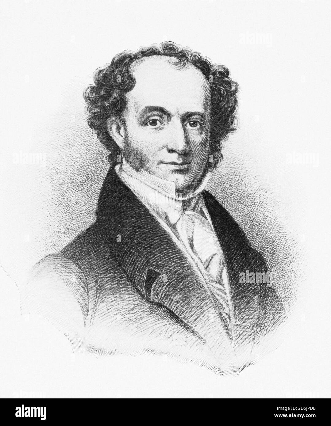 Porträt von Präsident Martin Van Buren. Martin Van Buren (1782 – 1862) war ein amerikanischer Staatsmann, der als achter Präsident der Vereinigten Stat diente Stockfoto
