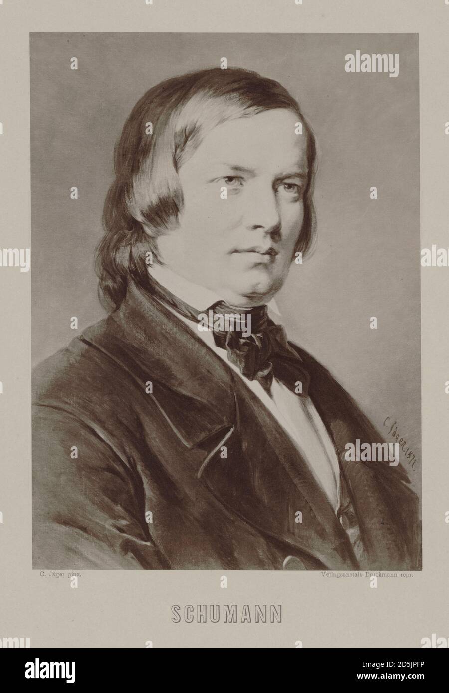 Robert Schumann (1810 – 1856) war ein deutscher Komponist, Pianist und einflussreicher Musikkritiker. Er gilt weithin als einer der größten Komponisten von Stockfoto
