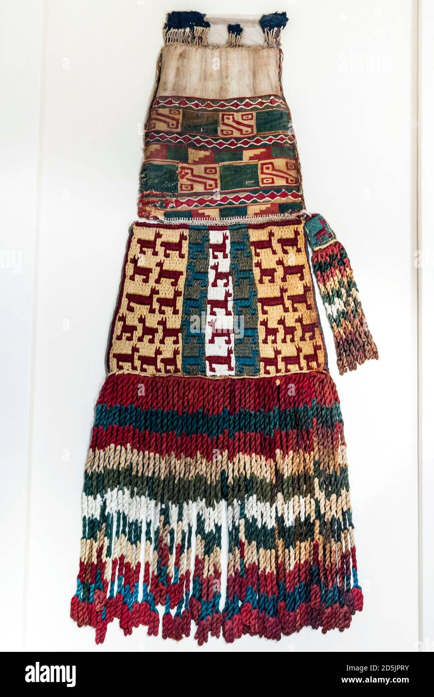 Tasche der Inkas, der Inka-Kultur-Sammlung, "National Museum of Archaeology, Anthropology and History of Peru", Lima, Peru, Südamerika Stockfoto