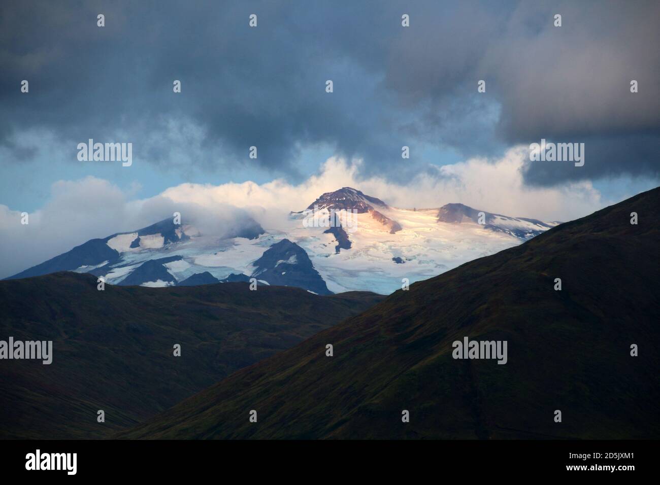 Alaska, Makushin Vulkan auf Unalaska Island, Aleuten Inseln, USA Stockfoto